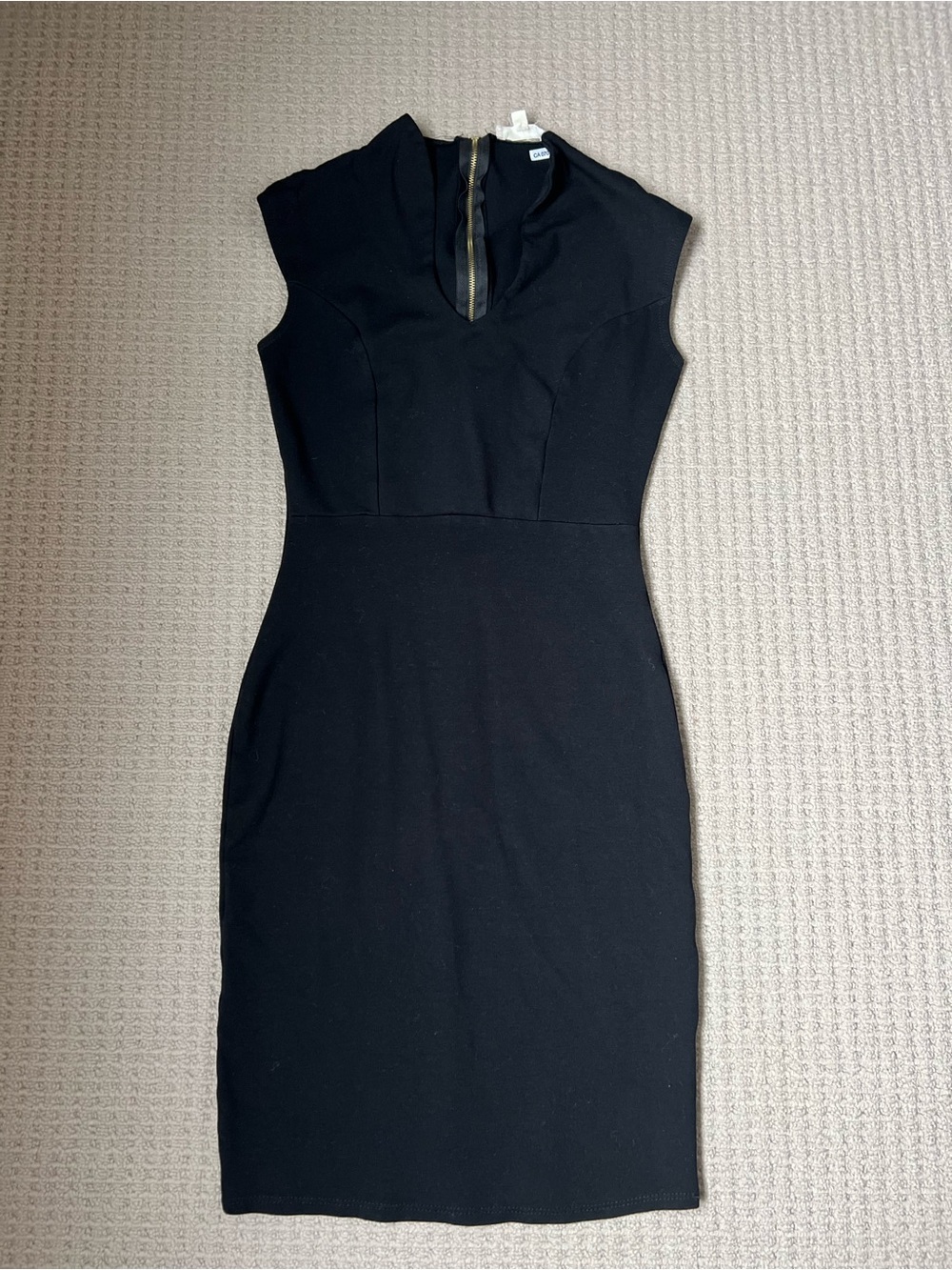 Rolla Coster Black Cap-Sleeve Midi Sheath Dress